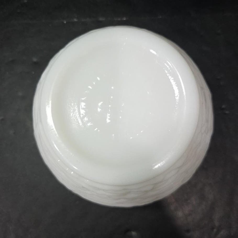 National Potteries White Milk Glass Vase, Vintage Decor, Replacement Centerpiece - Thumbnail 8