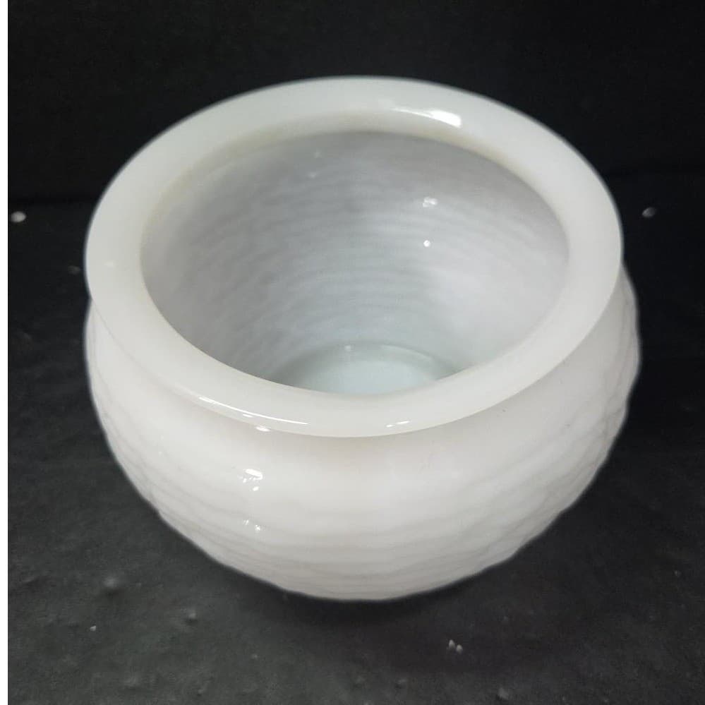 National Potteries White Milk Glass Vase, Vintage Decor, Replacement Centerpiece - Thumbnail 6
