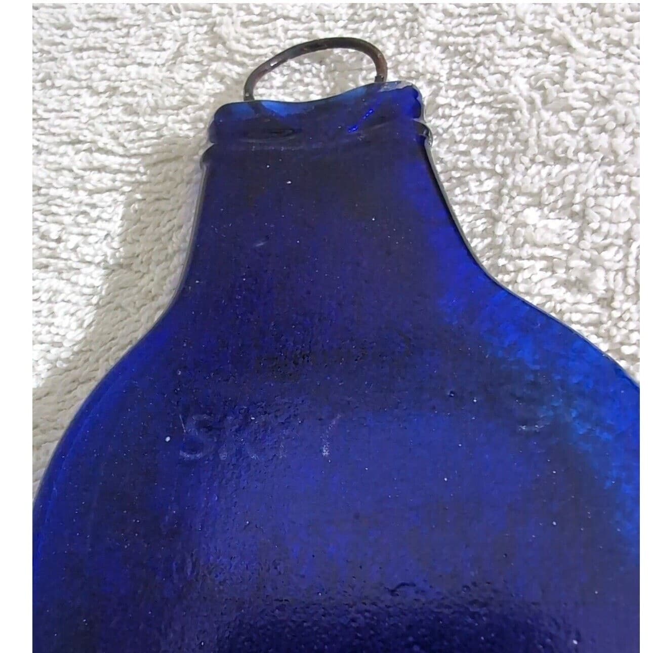 Auburn Tigers Blue Art Glass Wall Decor 8", Recycled Skyy Vodka Bottle, Man-Cave - Thumbnail 4