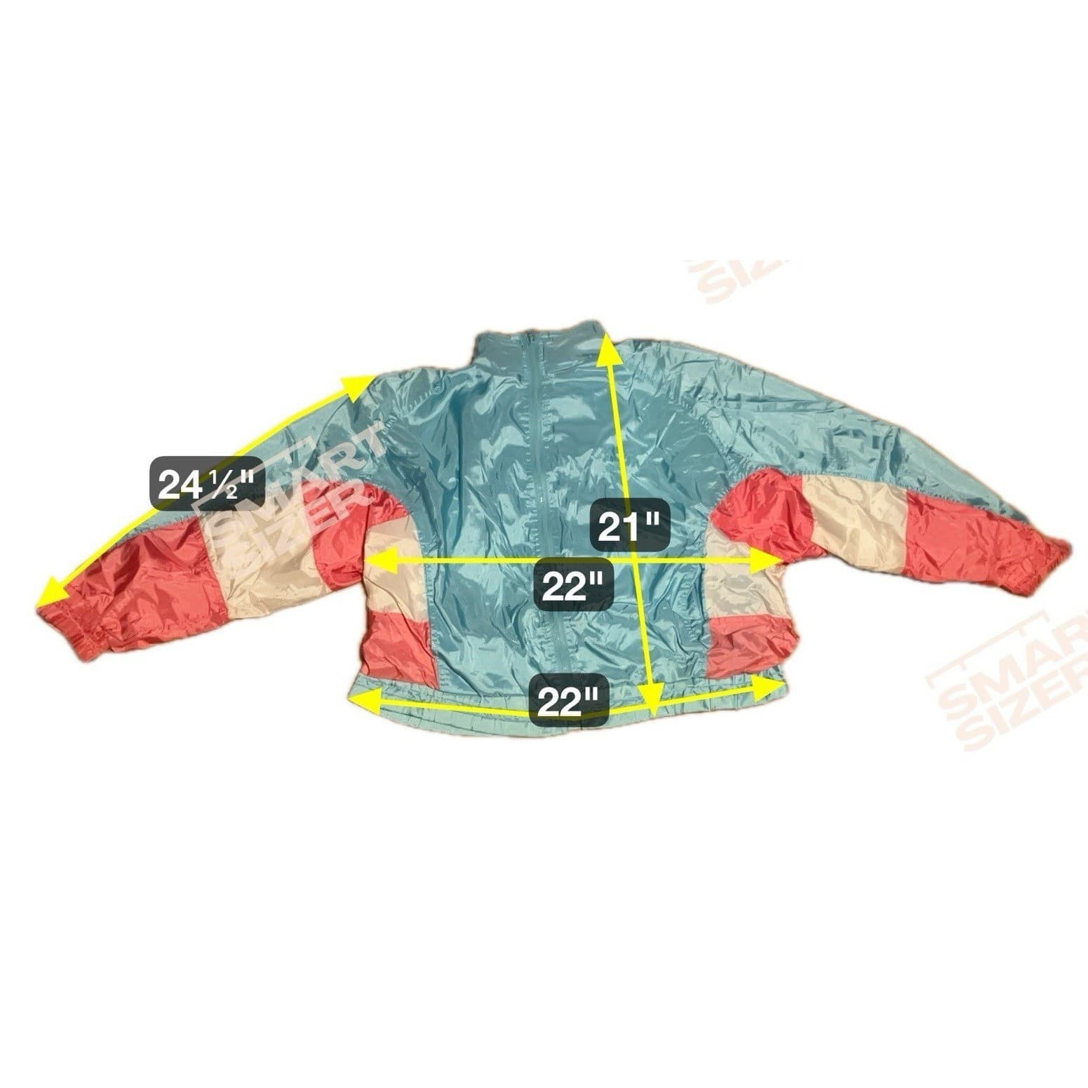 Puma Windbreaker Blue Pink Colorblock Full Zip Jacket, Woman's Medium, 90's - Thumbnail 2