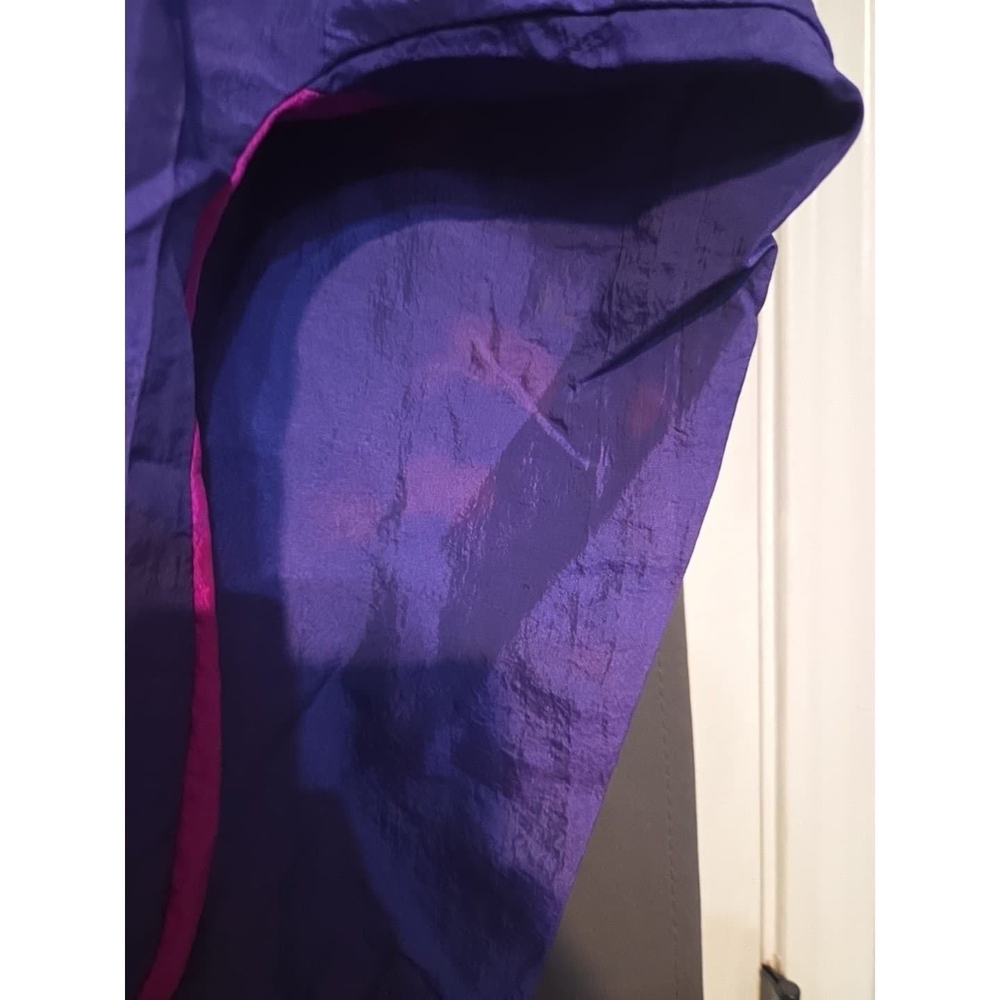 Michel Nicole Vintage Colorblock Windbreaker Jacket Purple Magenta Floral Lace - Thumbnail 8