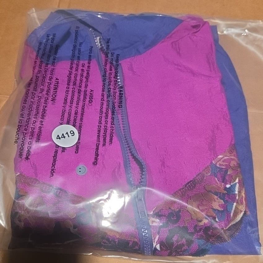 Michel Nicole Vintage Colorblock Windbreaker Jacket Purple Magenta Floral Lace - Thumbnail 9