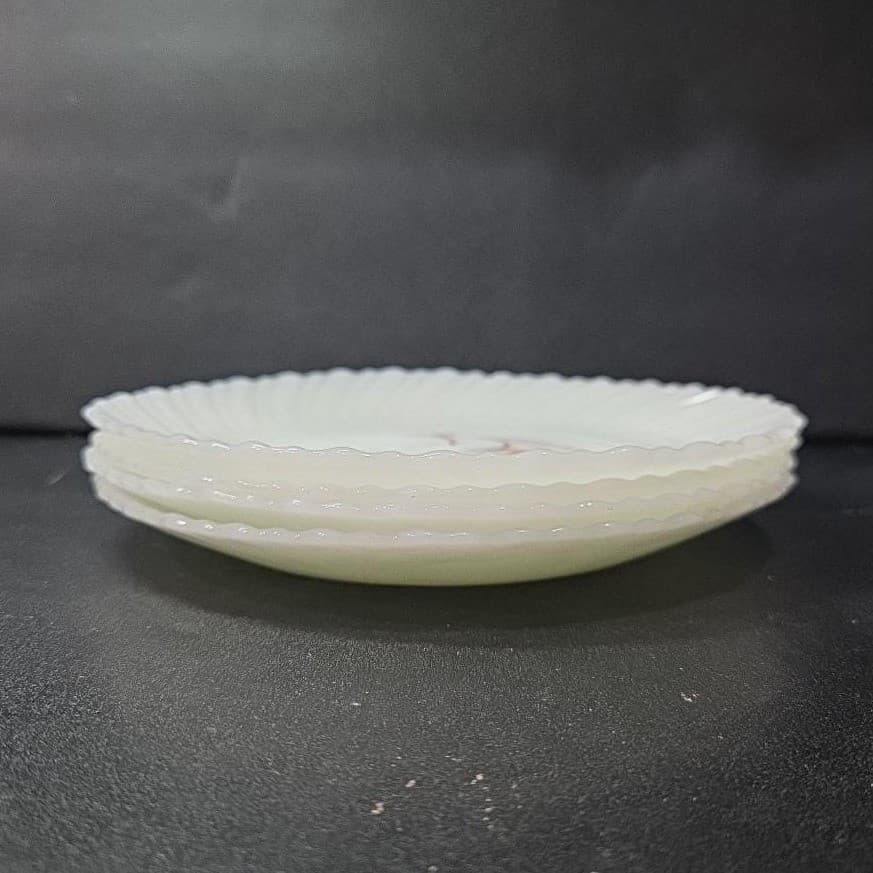Termocrisa Milk Glass Salad Plates, Set of 4, Yellow Floral Design, Replacements - Thumbnail 7