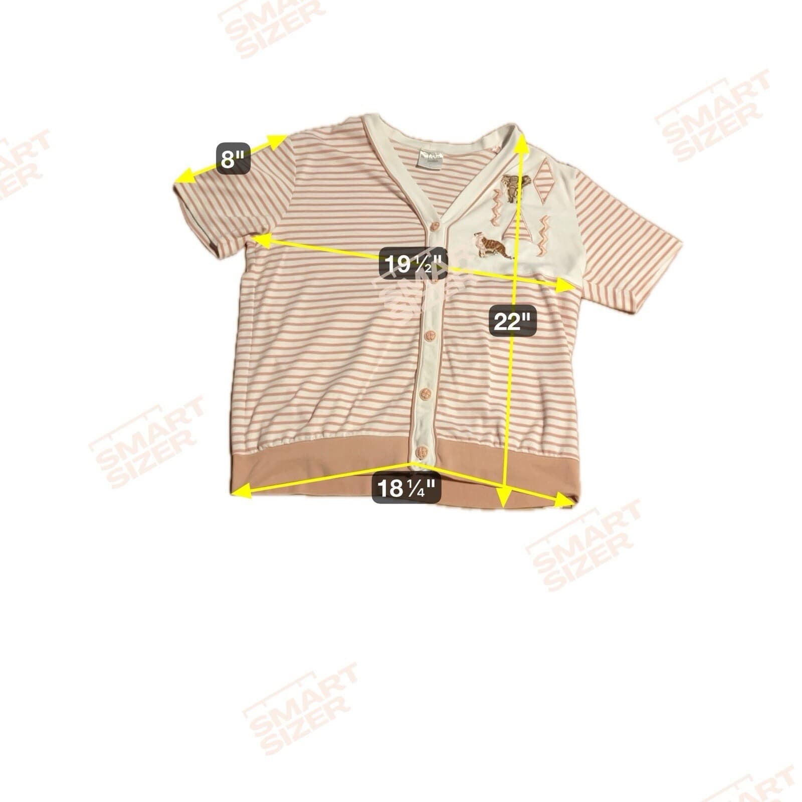 A Leen Petite Safari Embroidered Striped Cardigan & Pants Set, Vintage Women's S - Thumbnail 4