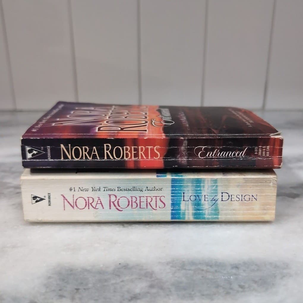 Nora Roberts Romance Book Lot, Entranced & Love by Design Silhouette PB Vintage - Thumbnail 2