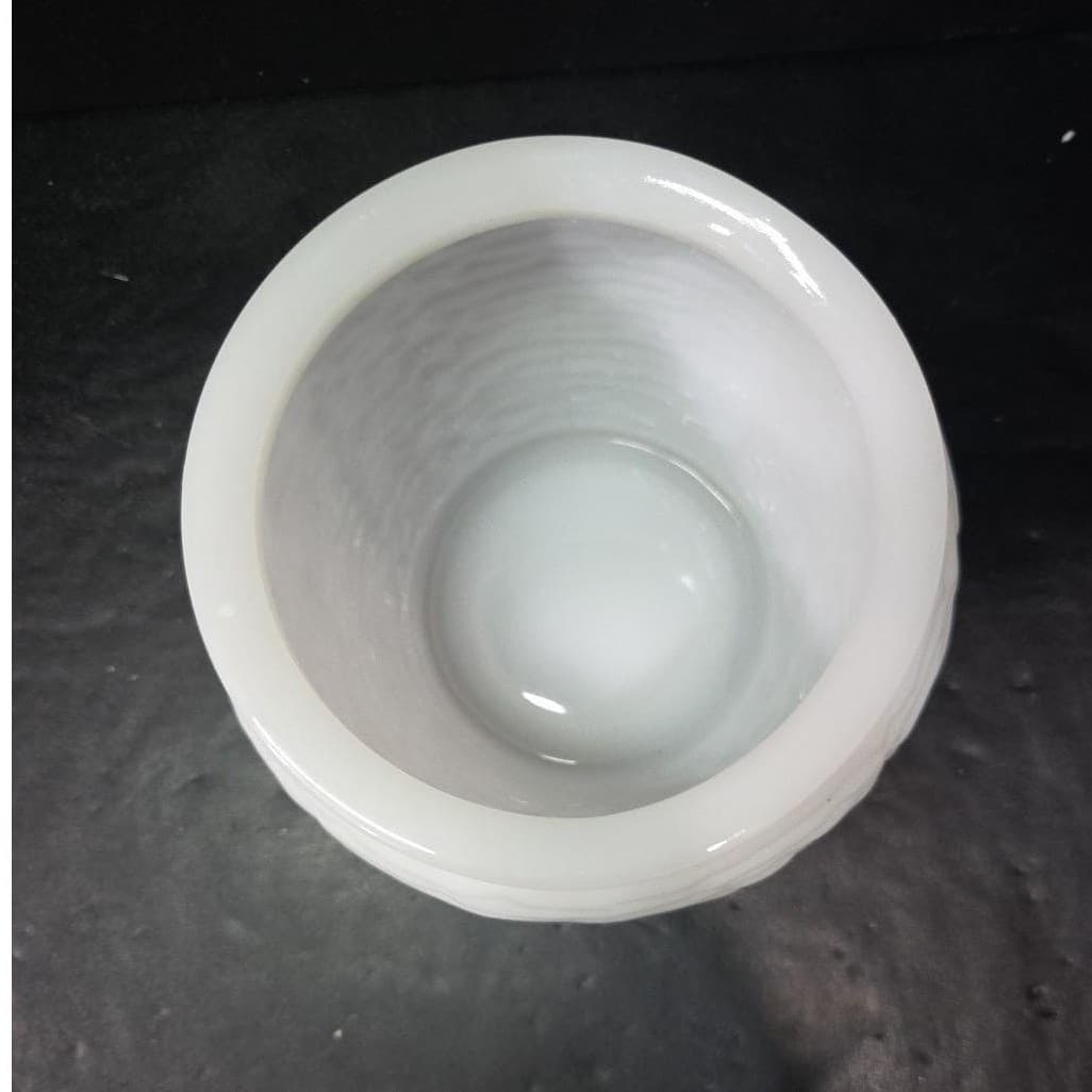 National Potteries White Milk Glass Vase, Vintage Decor, Replacement Centerpiece - Thumbnail 7