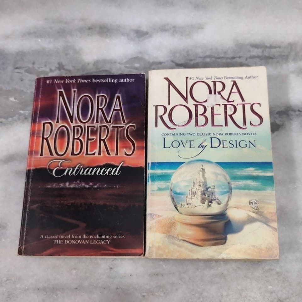 Nora Roberts Romance Book Lot, Entranced & Love by Design Silhouette PB Vintage - Thumbnail 3
