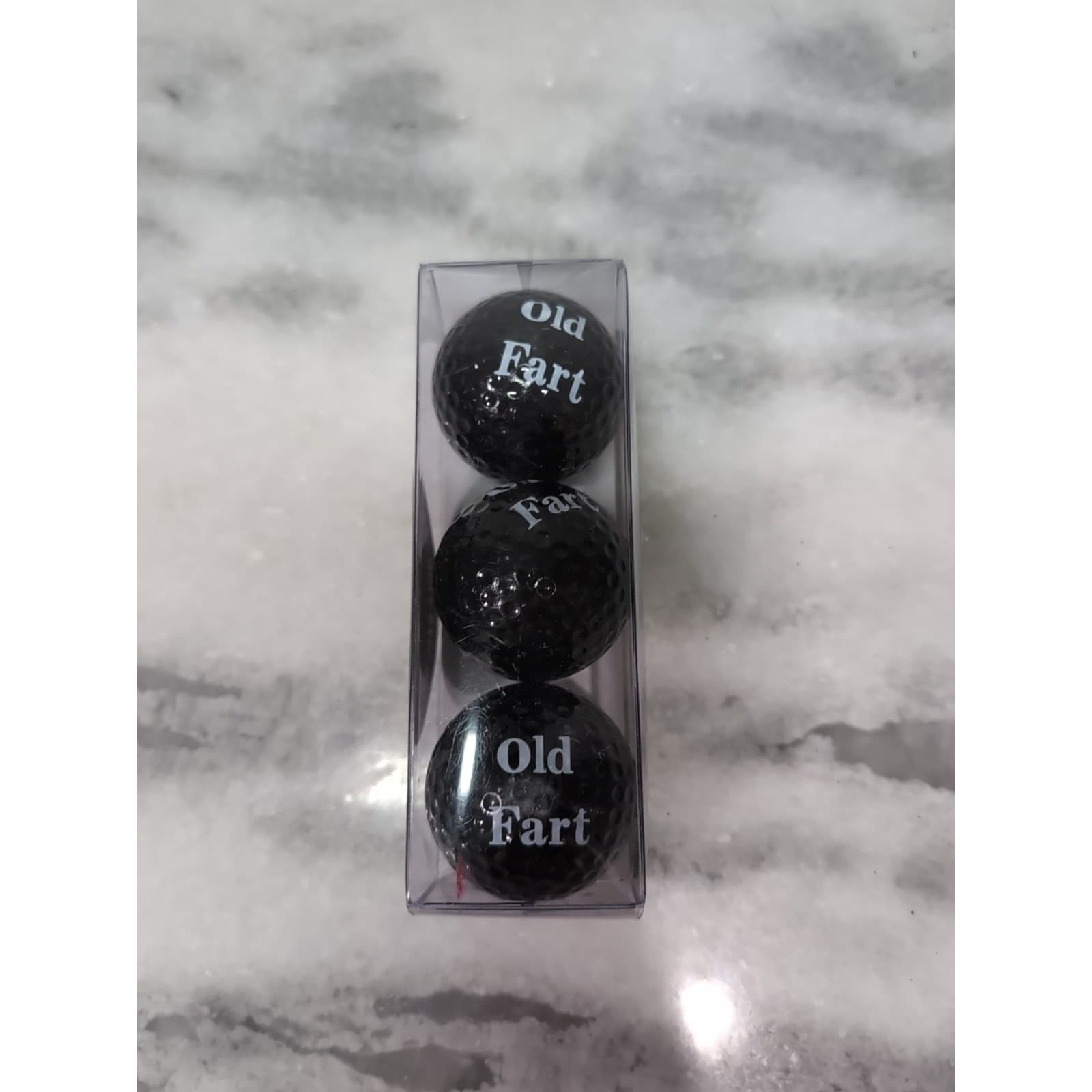 Over The Hill Old Fart Novelty 3 Piece Golf Ball Set, Black Gag Gift Birthday - Thumbnail 5