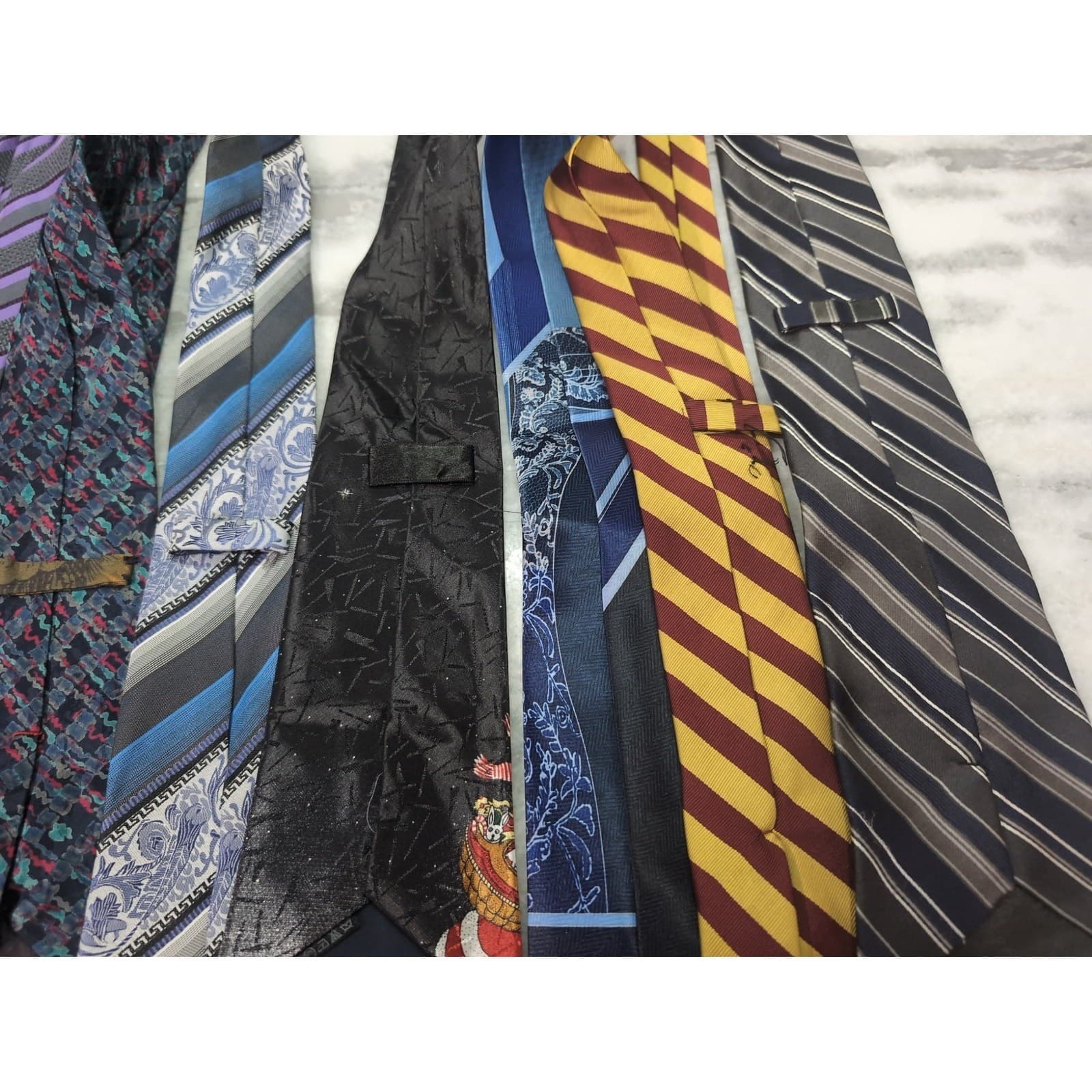 Men's Necktie Bundle, Christmas Holiday Striped Paisley Silk Blend Ties, #8 - Thumbnail 6