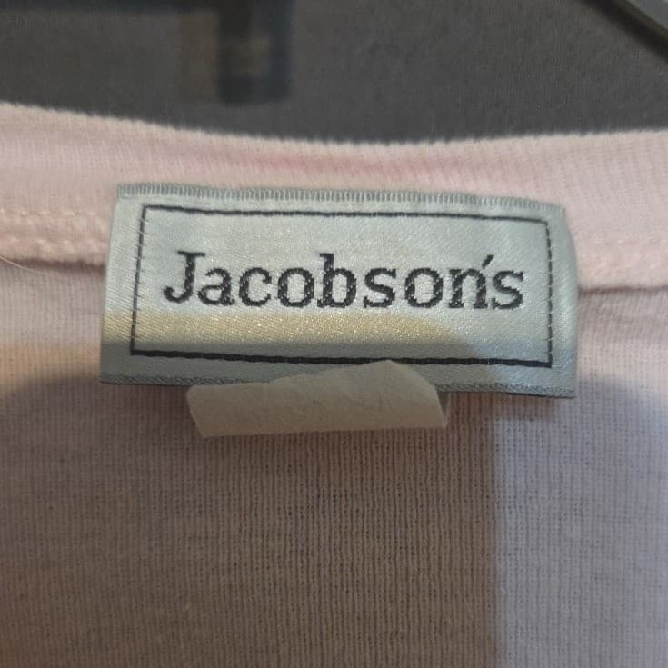 Jacobson's Pink Striped V-Neck, Women's Medium T Shirt, Sequins, Summer Top - Thumbnail 5