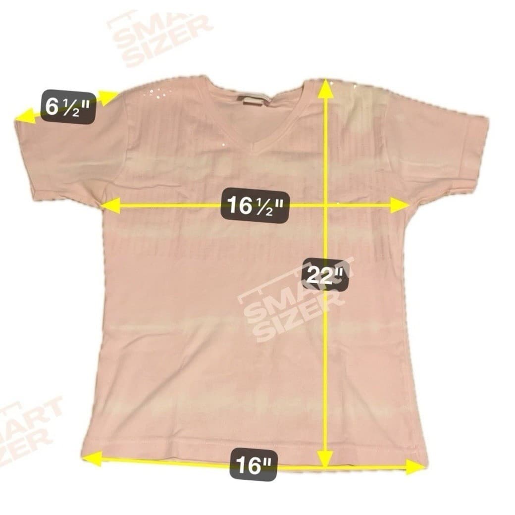 Jacobson's Pink Striped V-Neck, Women's Medium T Shirt, Sequins, Summer Top - Thumbnail 2