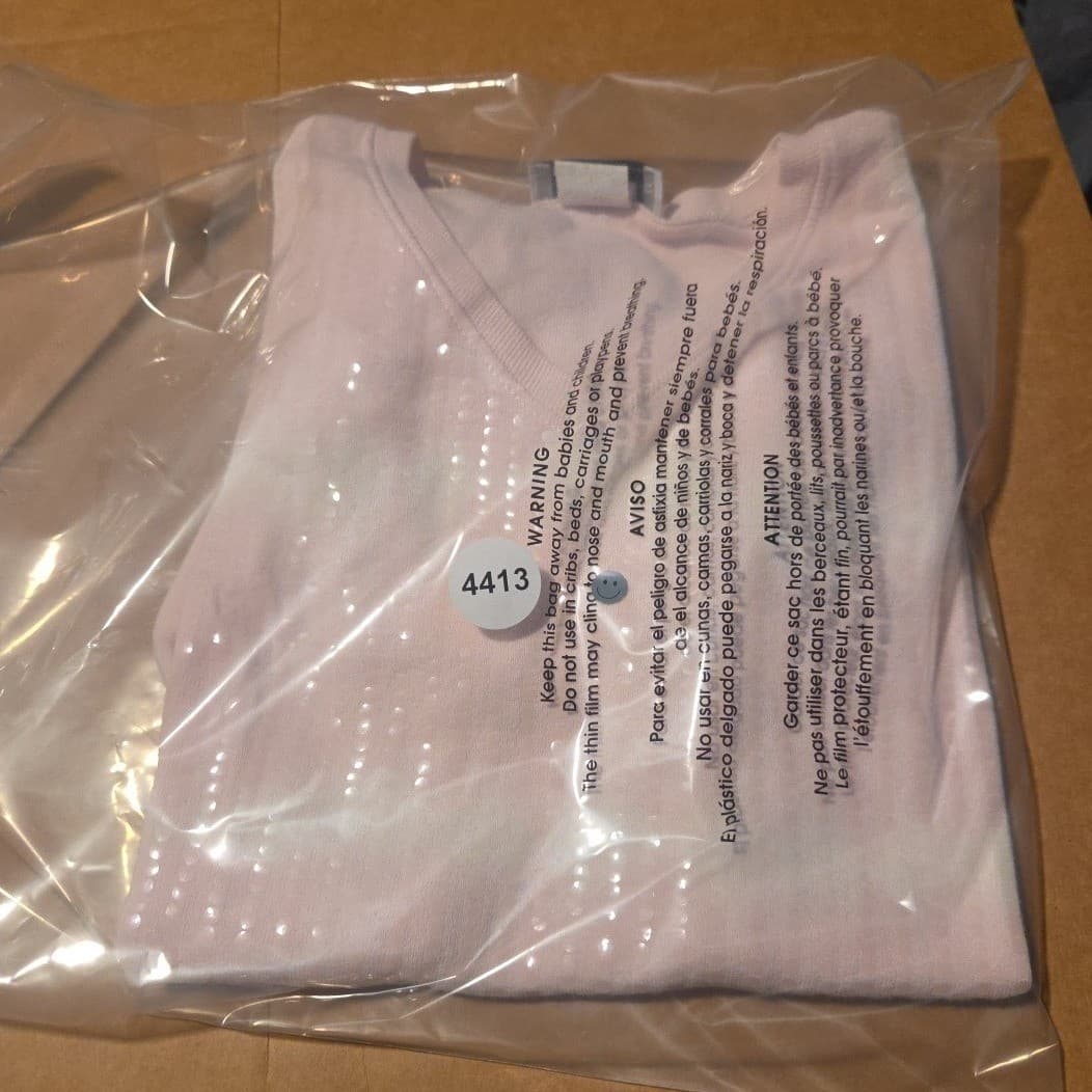 Jacobson's Pink Striped V-Neck, Women's Medium T Shirt, Sequins, Summer Top - Thumbnail 8