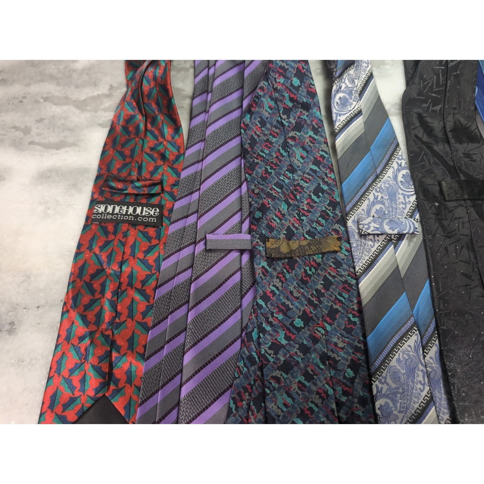 Men's Necktie Bundle, Christmas Holiday Striped Paisley Silk Blend Ties, #8 - Thumbnail 5