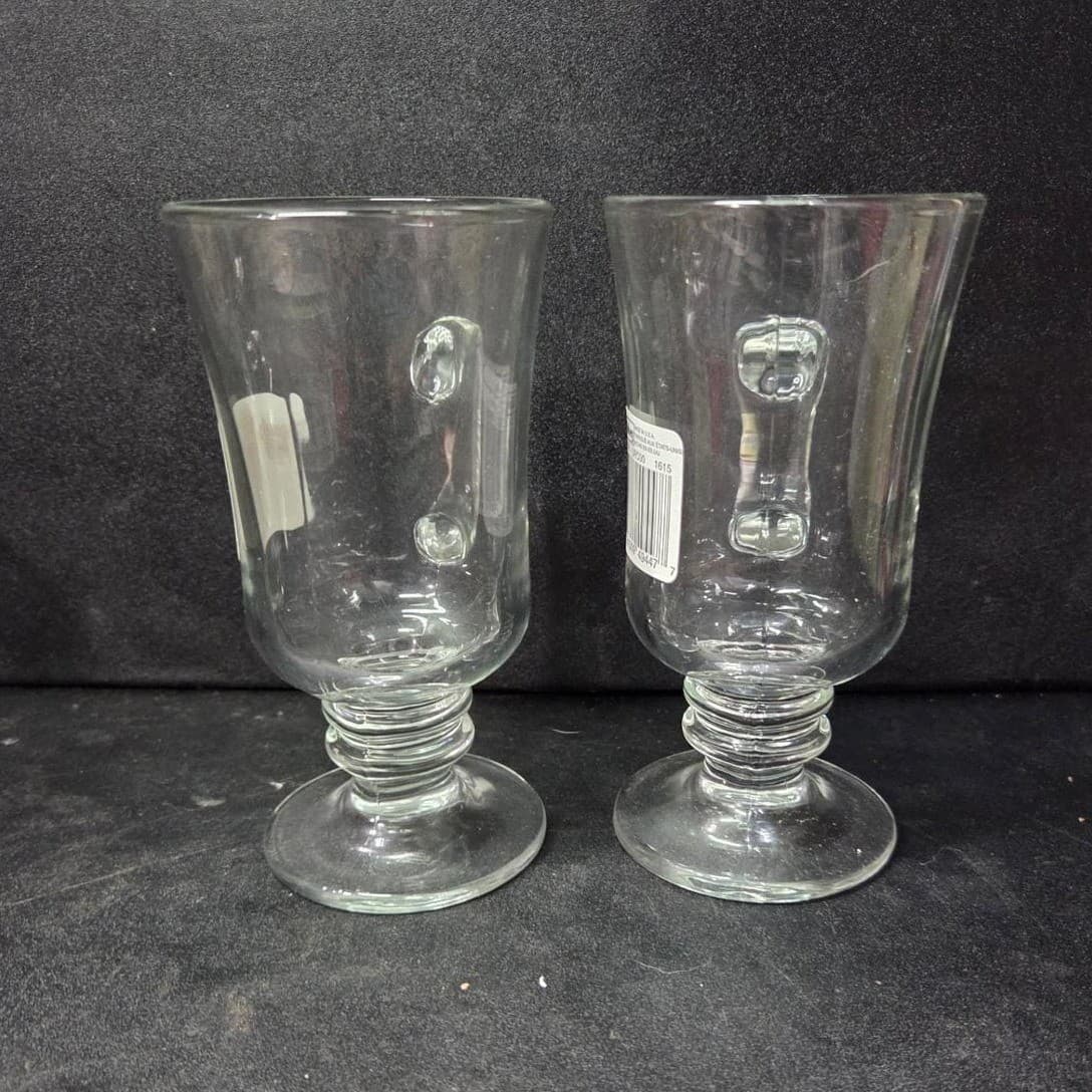 Libbey Irish Coffee Mugs, Set of 2, Vintage Footed Pedestal Glasses, Drinkware - Thumbnail 3