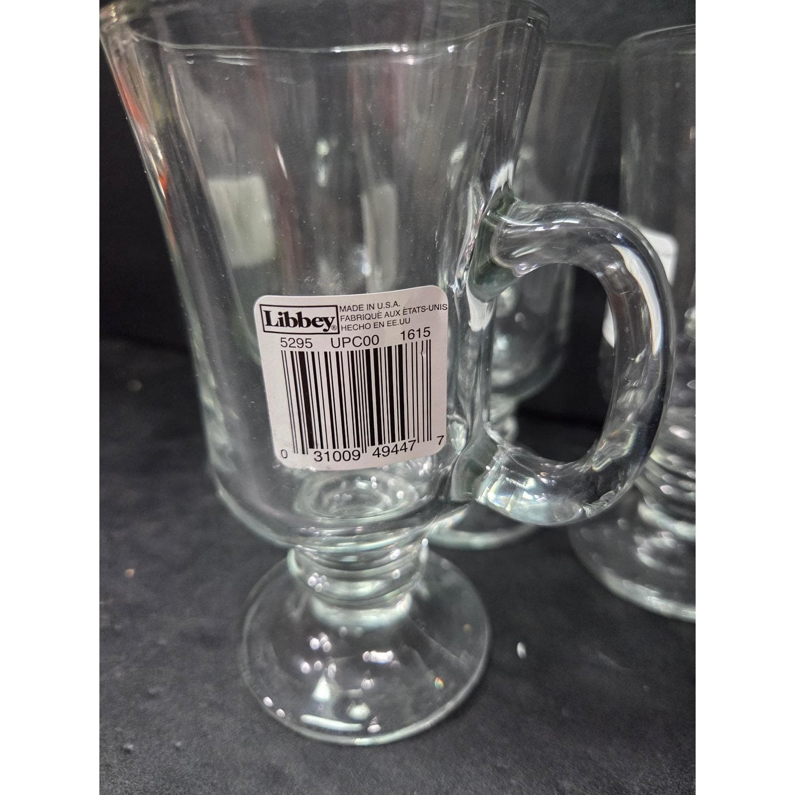 Libbey Clear Glass Irish Coffee Mugs, Set of 4, Vintage Footed Pedestal Glasses - Thumbnail 10