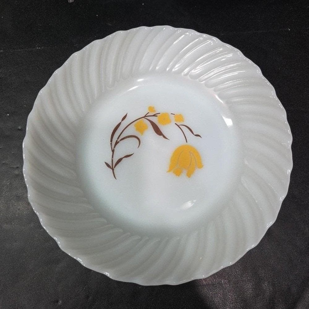 Termocrisa Milk Glass Cereal Bowls, Set of 4, Yellow Flower Design, Replacements - Thumbnail 3