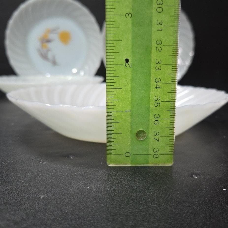 Termocrisa Milk Glass Cereal Bowls, Set of 4, Yellow Flower Design, Replacements - Thumbnail 7