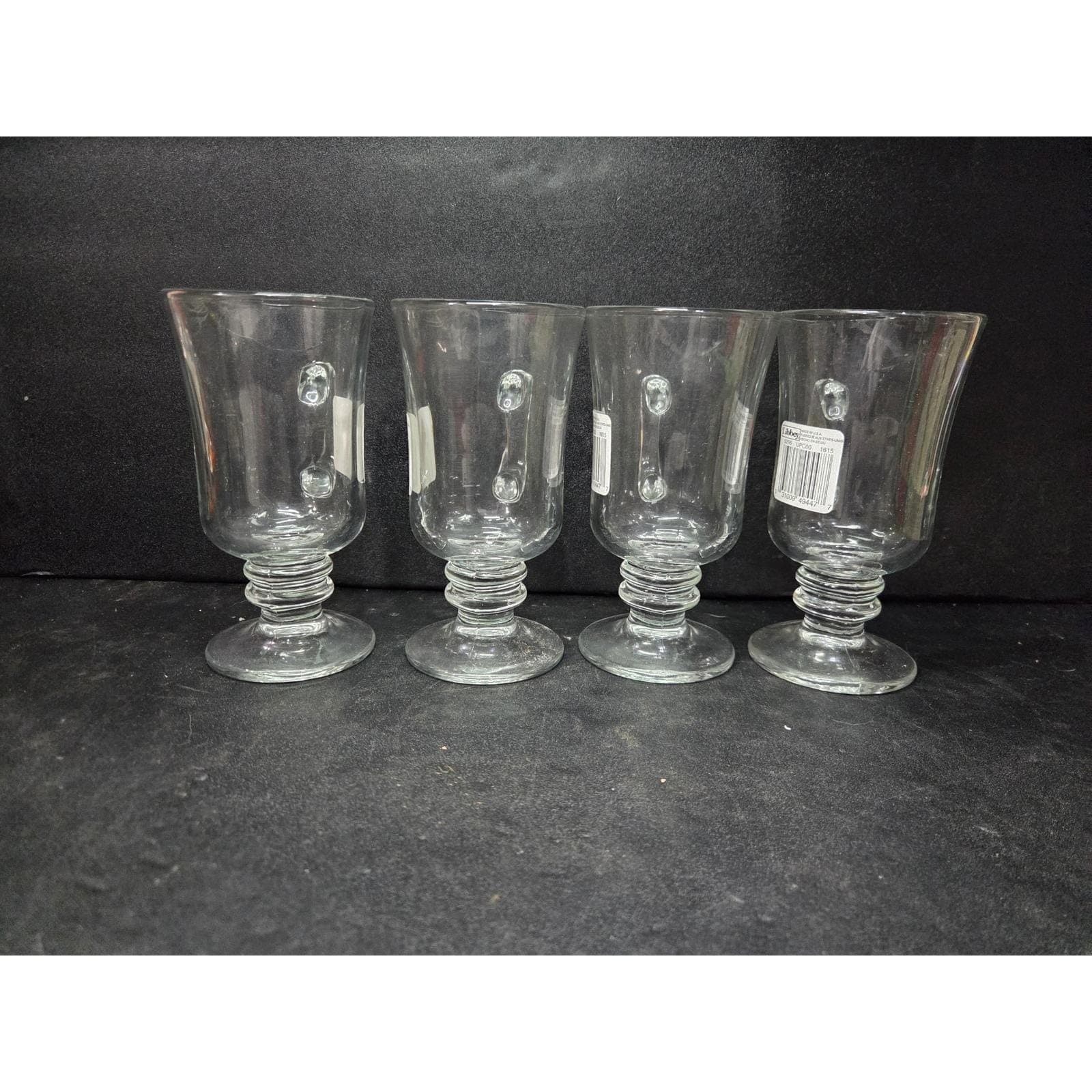 Libbey Clear Glass Irish Coffee Mugs, Set of 4, Vintage Footed Pedestal Glasses - Thumbnail 4