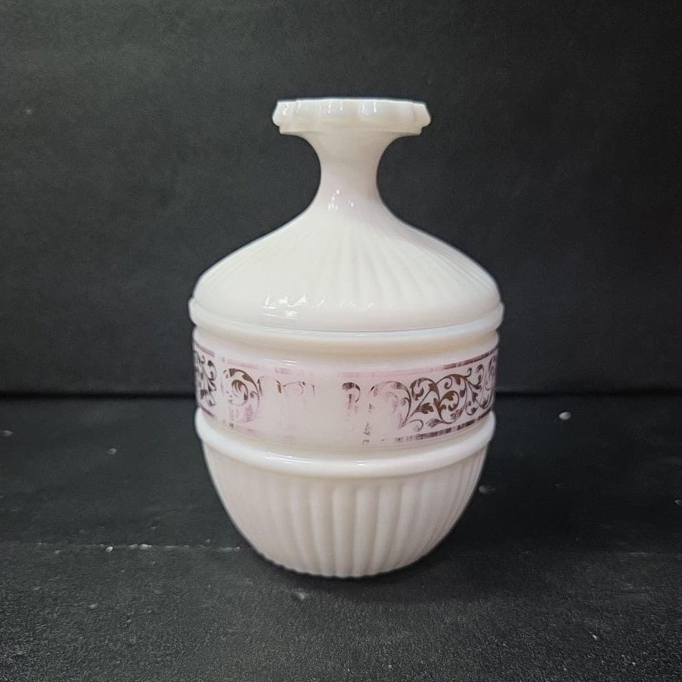 Avon White Lidded Trinket Dish, Vintage Candle Holder, Replacement Vanity Decor - Thumbnail 4