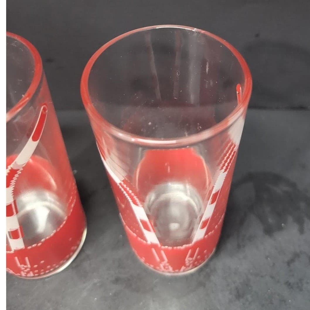 Retro Diner Drinking Glasses, Set of 2, Red Straws Design, Vintage Tumblers - Thumbnail 6