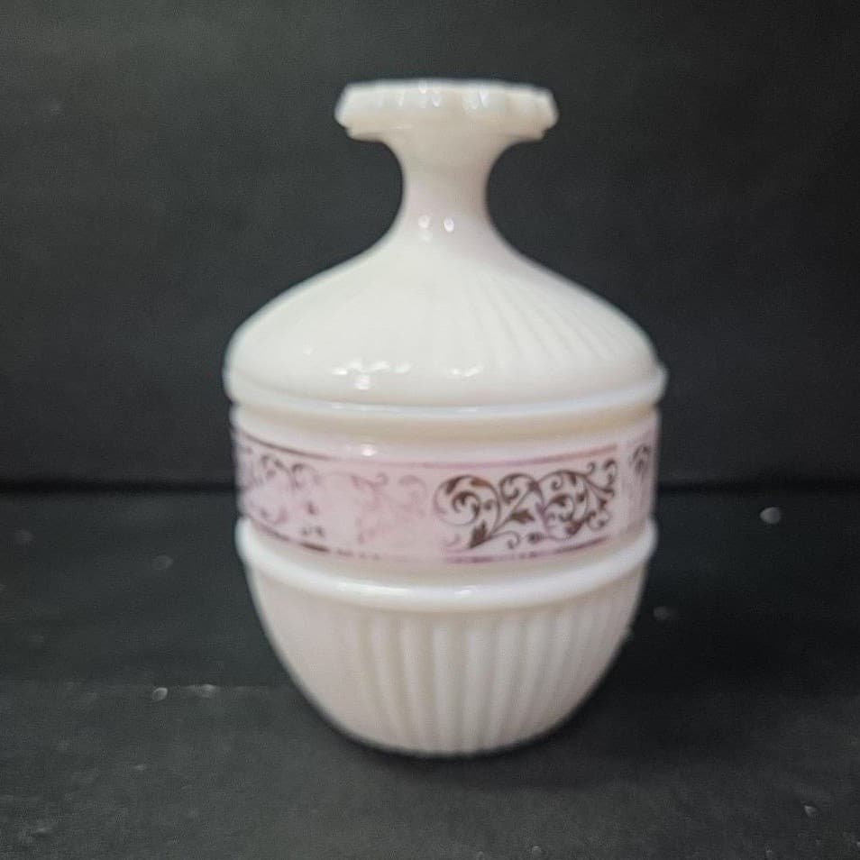 Avon White Lidded Trinket Dish, Vintage Candle Holder, Replacement Vanity Decor - Thumbnail 3