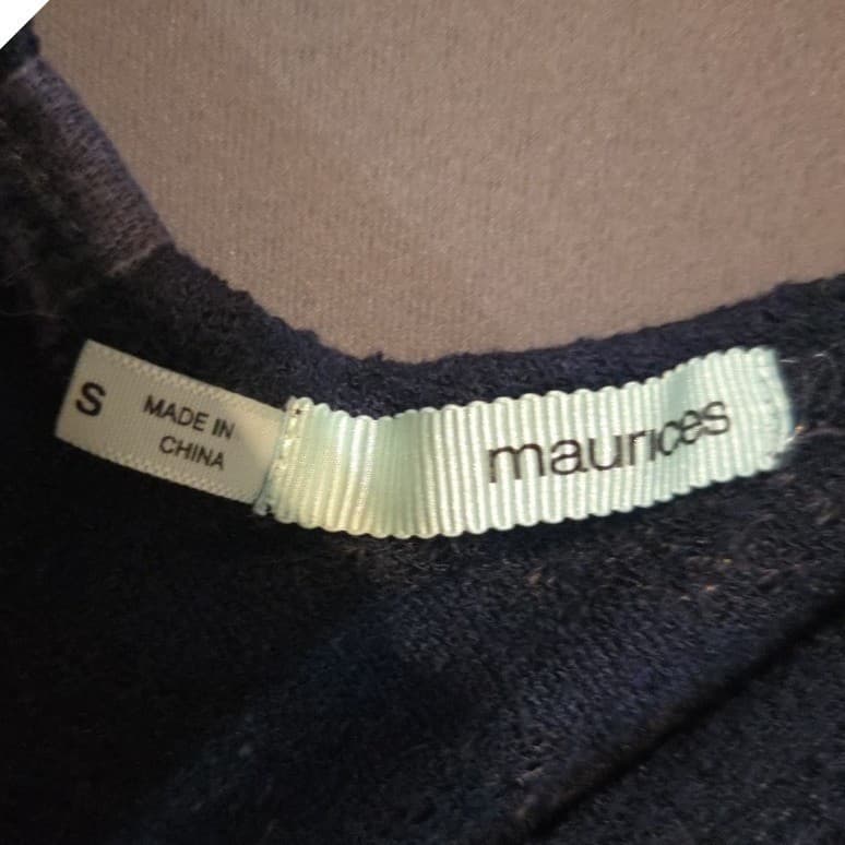 Maurices Navy Blue Lace Sleeve Open Back Top, Woman's Small, Grommet Detail - Thumbnail 5