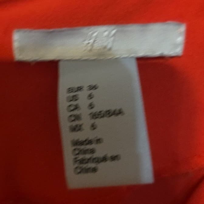 H&M Red Orange Tiered Ruffle Sleeve Blouse Top, Woman's Size 6, 05953867 - Thumbnail 5