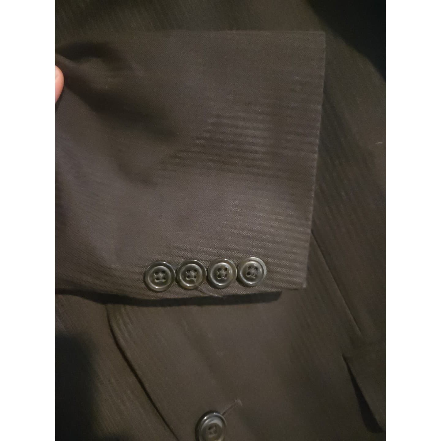 Haggar Brown Pinstripe Two Button Blazer, Men's 40R Sport Coat, Wool Blend - Thumbnail 9