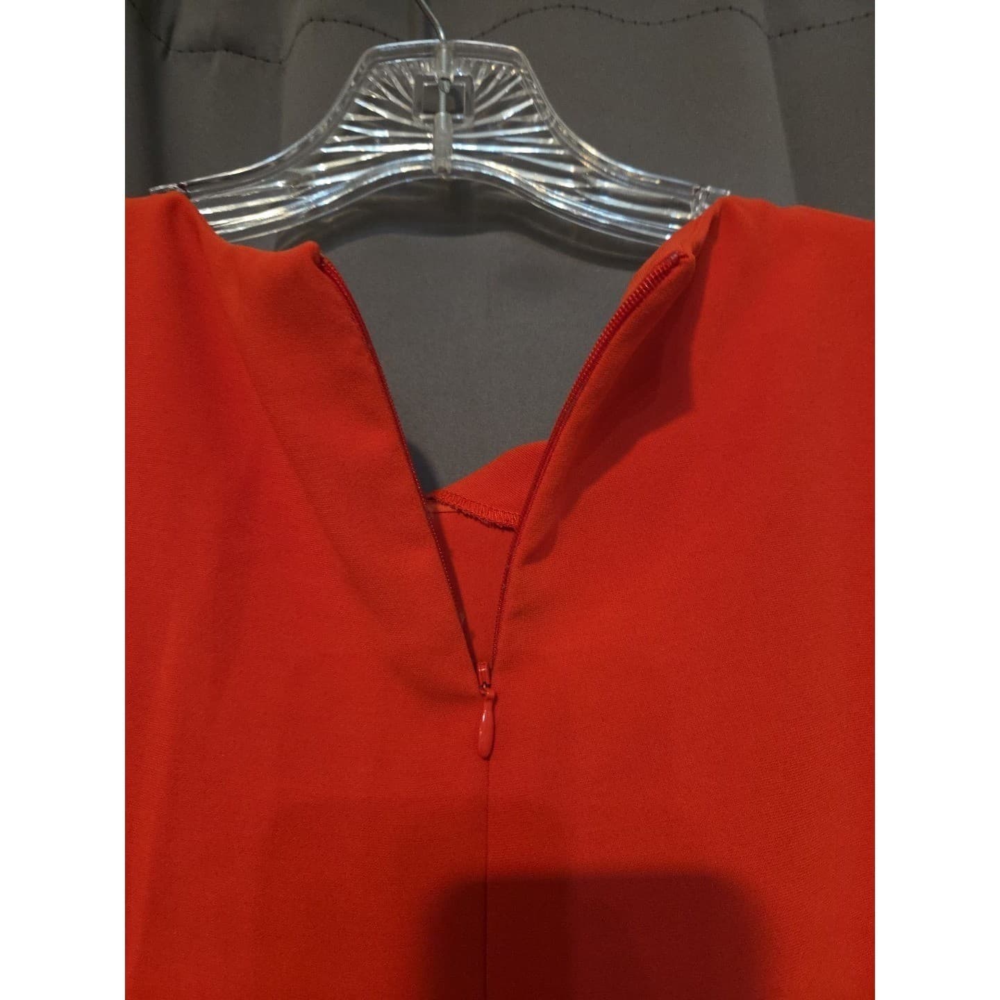 H&M Red Orange Tiered Ruffle Sleeve Blouse Top, Woman's Size 6, 05953867 - Thumbnail 8