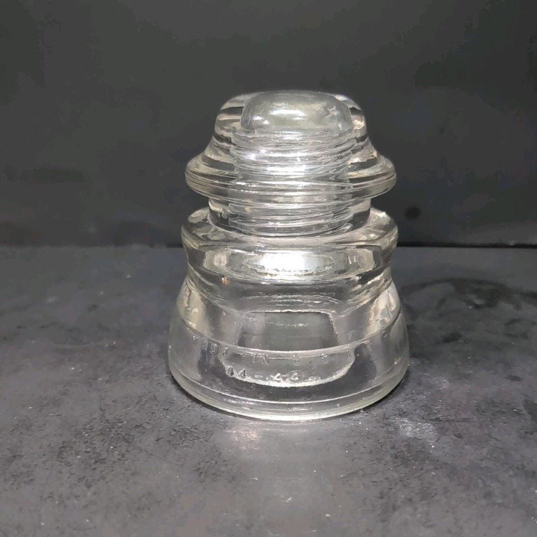 Hemingray 44 Vintage Insulators, 1940s Clear Glass Collectibles, Made in USA - Thumbnail 4