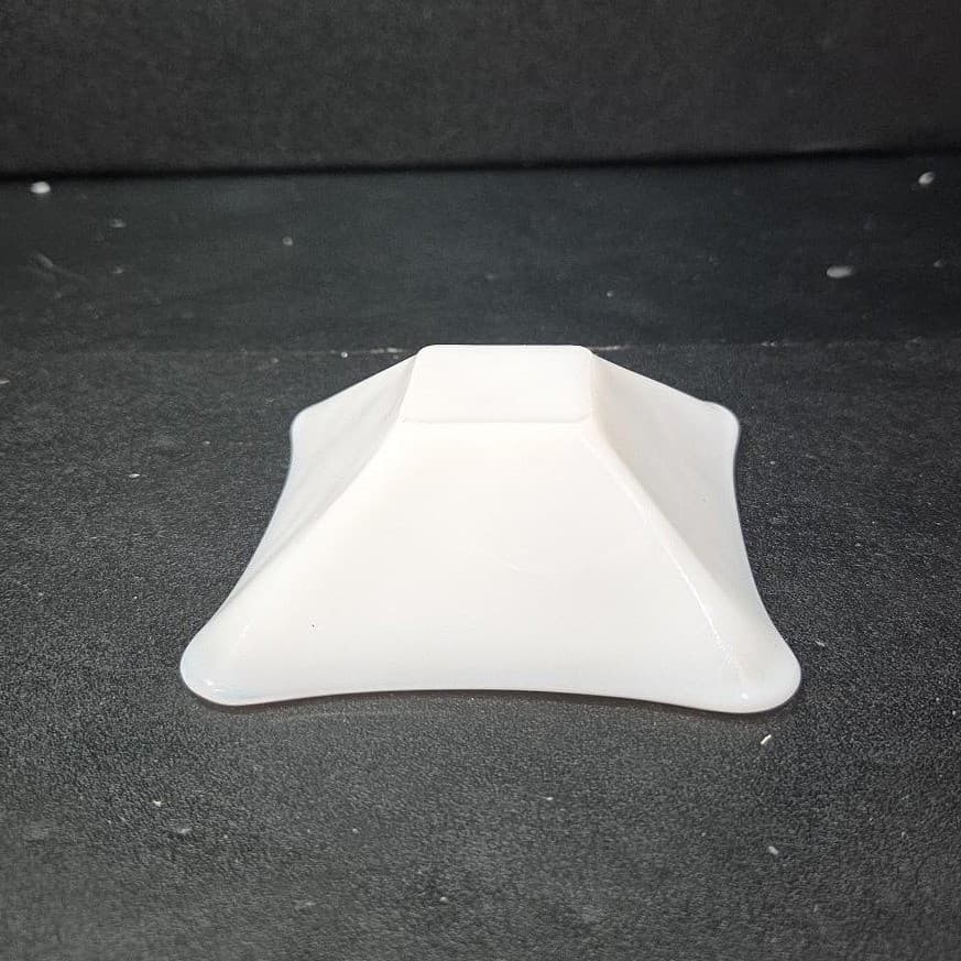 Milk Glass White Square Ashtray, Vintage Art Deco Decor, Replacement Tobacciana - Thumbnail 9