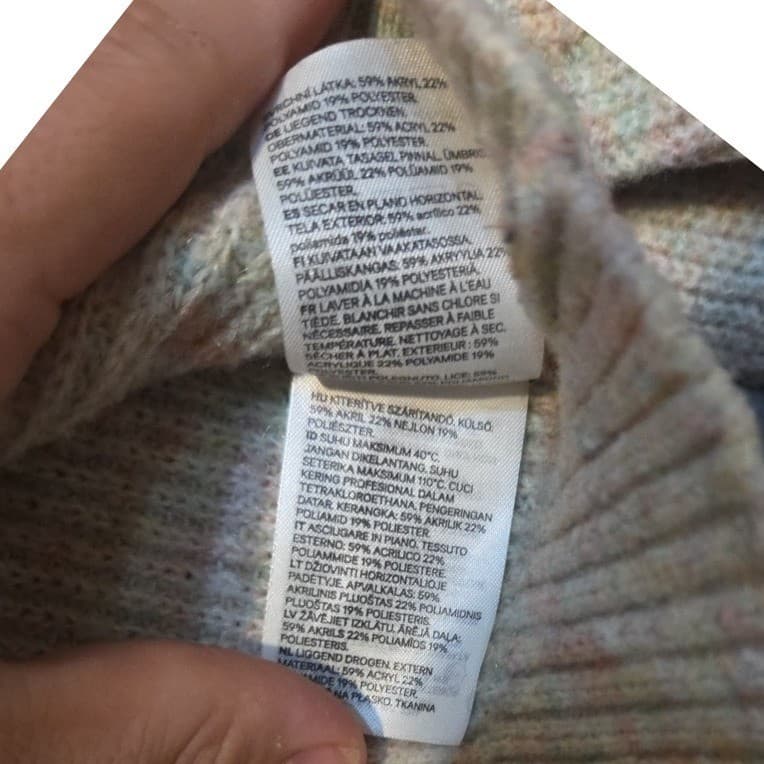 H&M Divided Multi Color Marled Ribbed Cropped Crewneck, Women's XS Sweater - Thumbnail 7