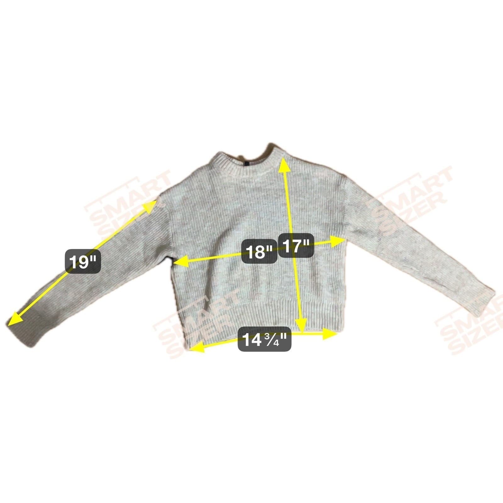 H&M Divided Multi Color Marled Ribbed Cropped Crewneck, Women's XS Sweater - Thumbnail 2