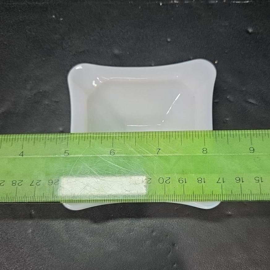Milk Glass White Square Ashtray, Vintage Art Deco Decor, Replacement Tobacciana - Thumbnail 5