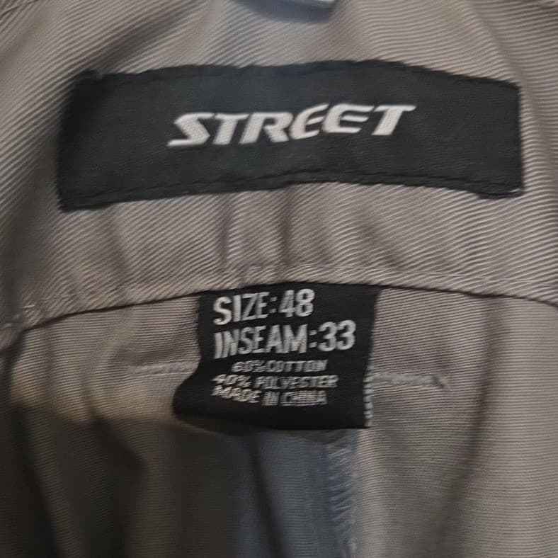 Street Light Grey Cargo Pants, Men's 48x33, Belted Utility Workwear, SP12 NWT - Thumbnail 5