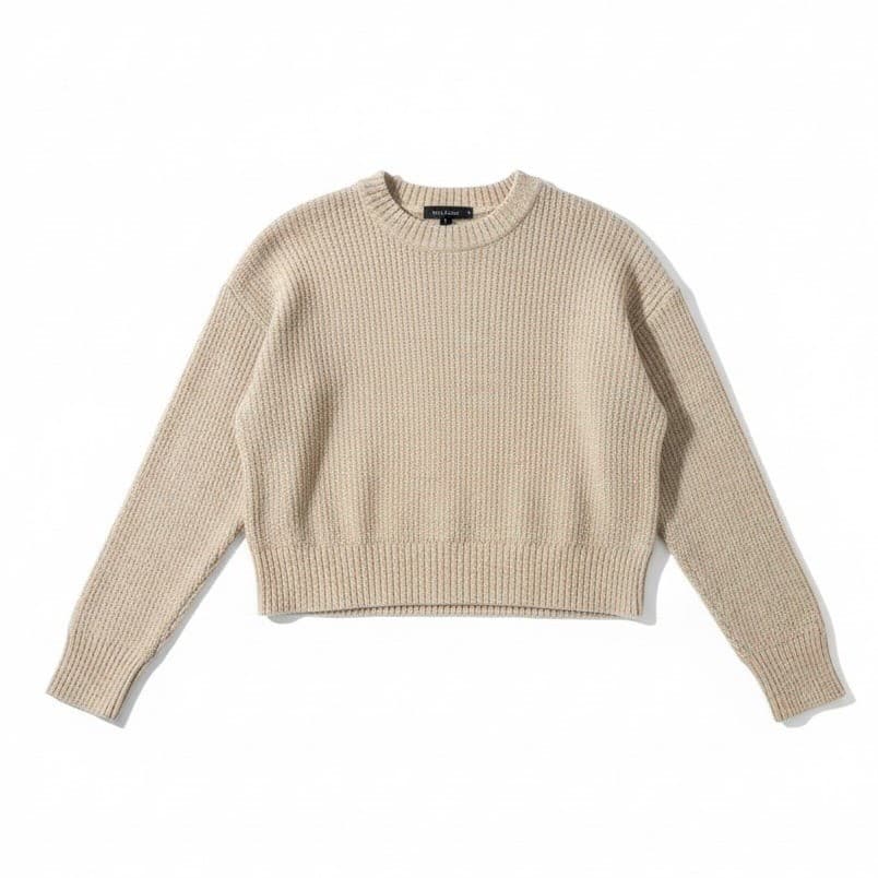 H&M Divided Multi Color Marled Ribbed Cropped Crewneck, Women's XS Sweater