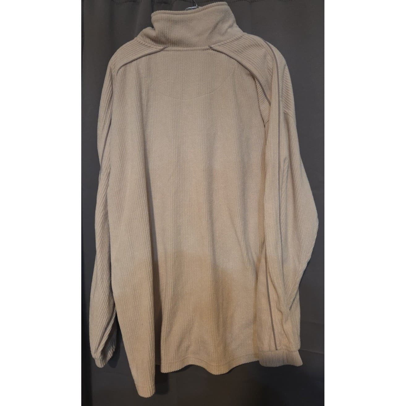 Arctic Zone Ribbed Tan Quarter Zip Pullover, Men's XXL Knit Sweater, Mock Neck - Thumbnail 4