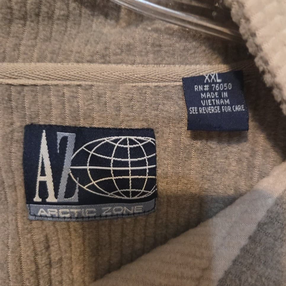 Arctic Zone Ribbed Tan Quarter Zip Pullover, Men's XXL Knit Sweater, Mock Neck - Thumbnail 5