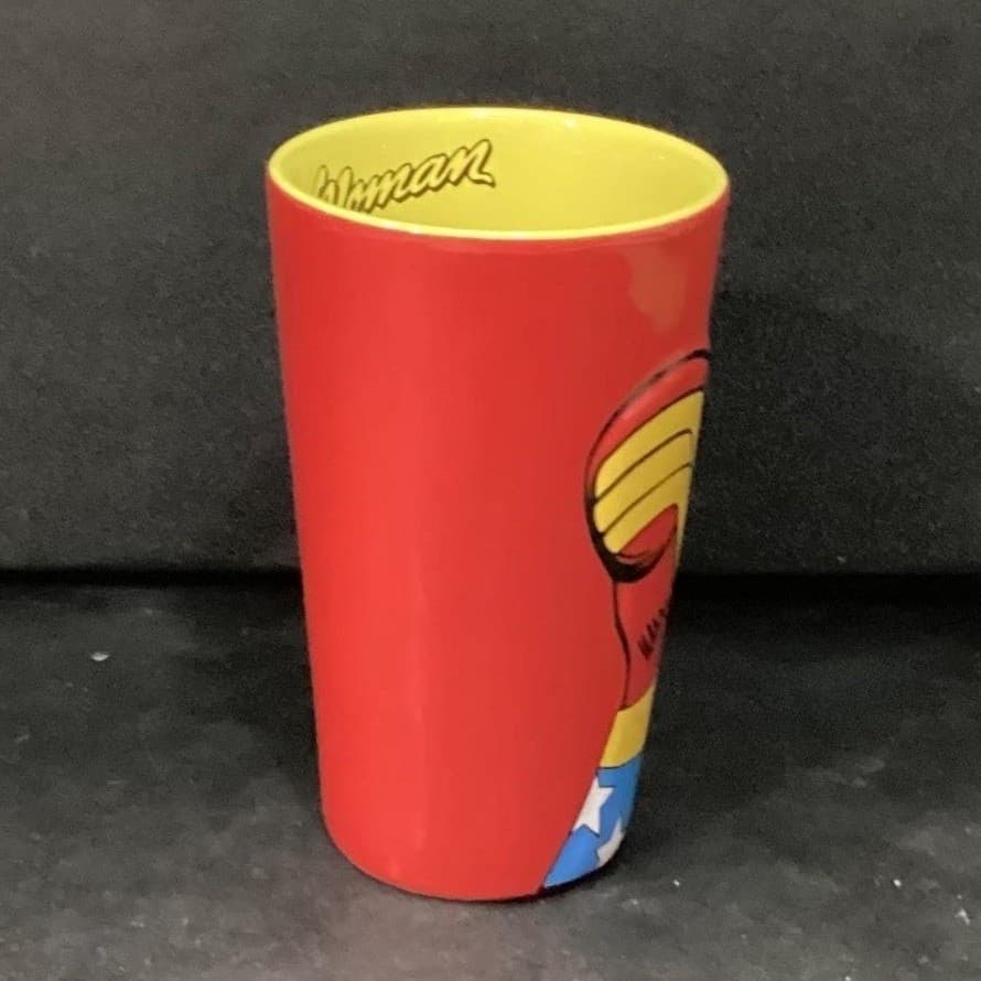DC Comics Red Wonder Woman Ceramic Tumbler, Embossed Drinkware, Superhero Mug - Thumbnail 3