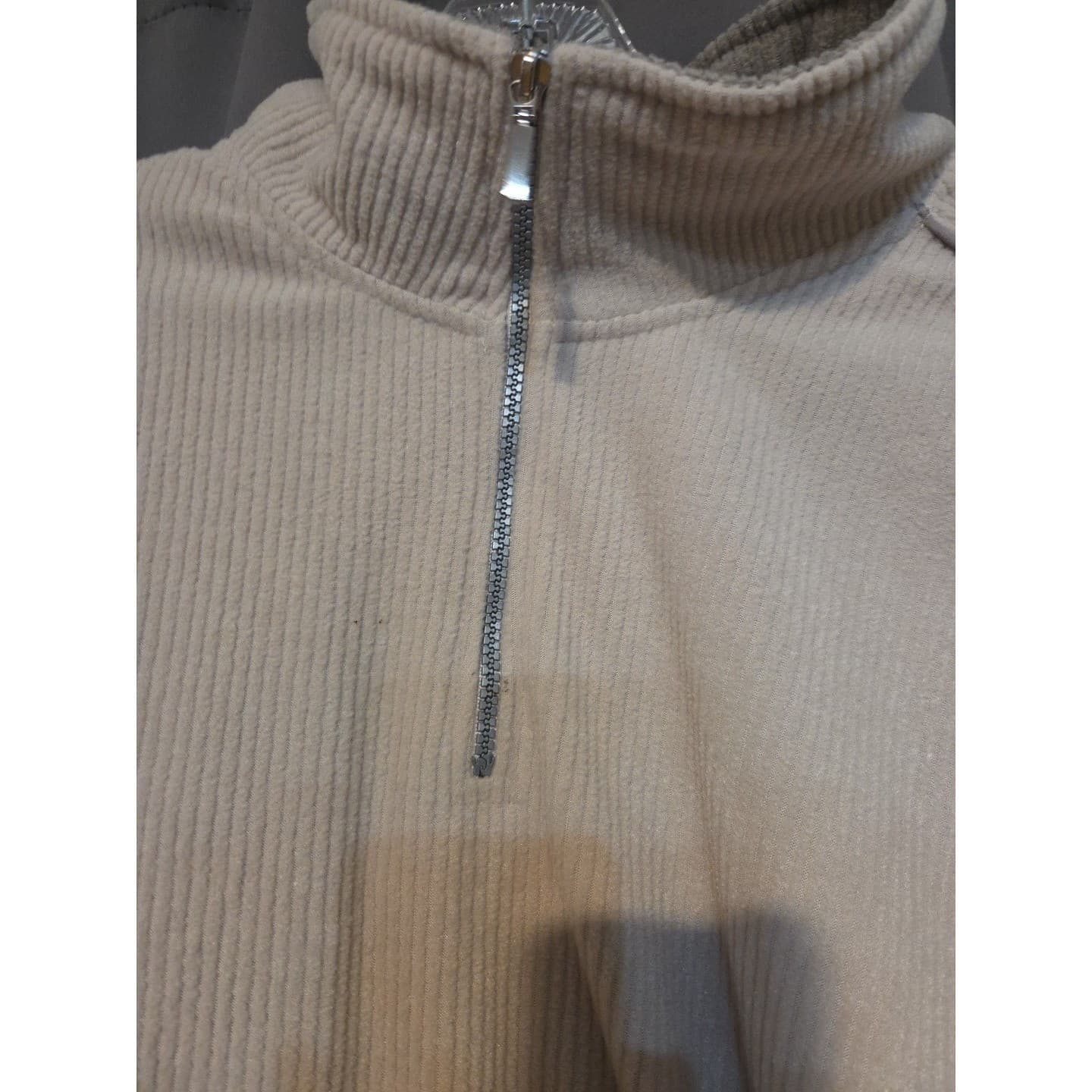 Arctic Zone Ribbed Tan Quarter Zip Pullover, Men's XXL Knit Sweater, Mock Neck - Thumbnail 7