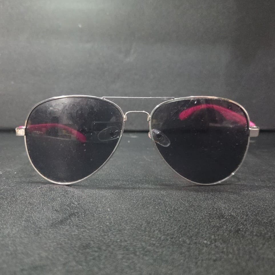 Made For Retail Aviator Sunglasses Silver Frame Hot Pink Arms 234070553F - Thumbnail 2