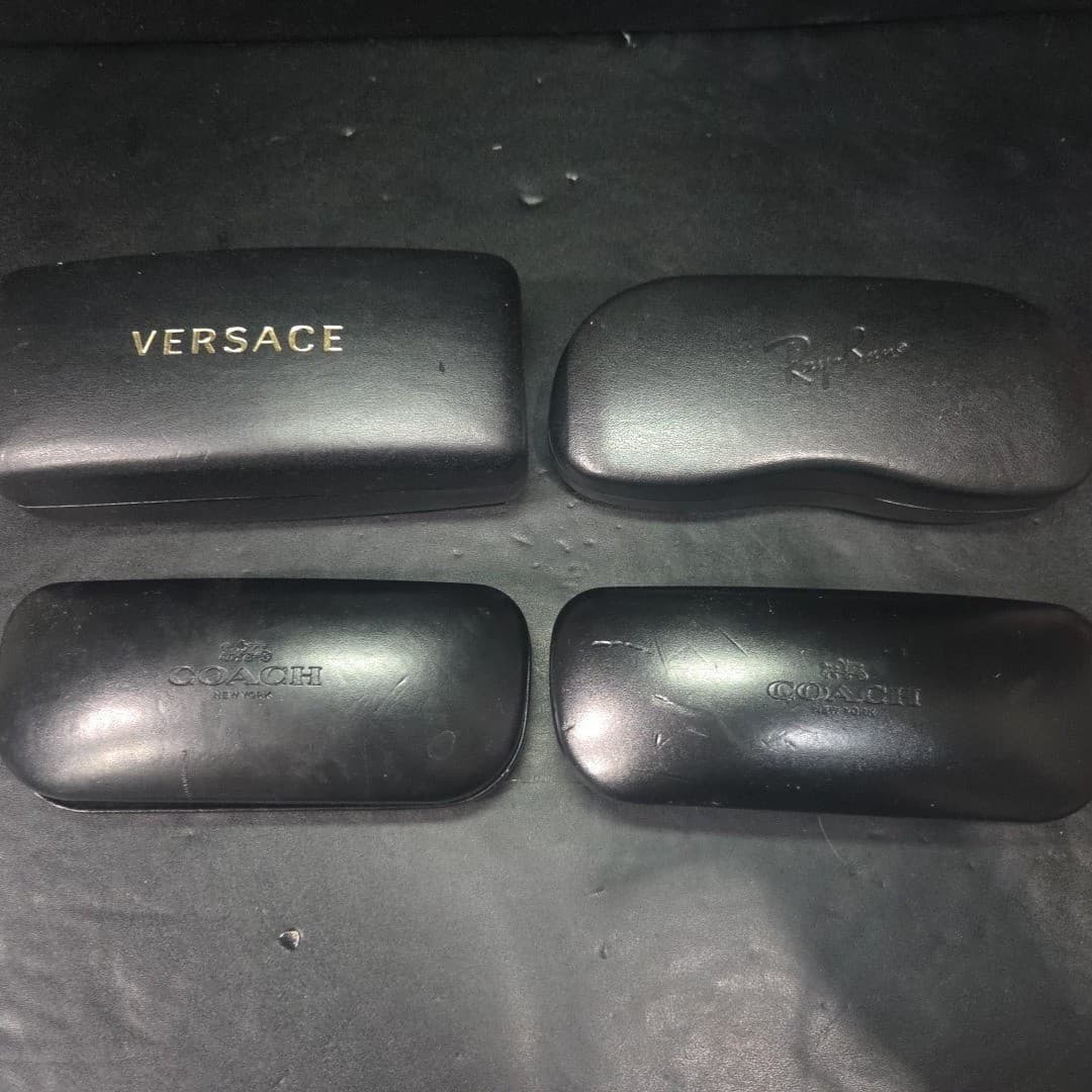 Versace Ray-Ban Coach Designer Eyewear Case Bundle 4pc Black Sunglasses Cases - Thumbnail 2