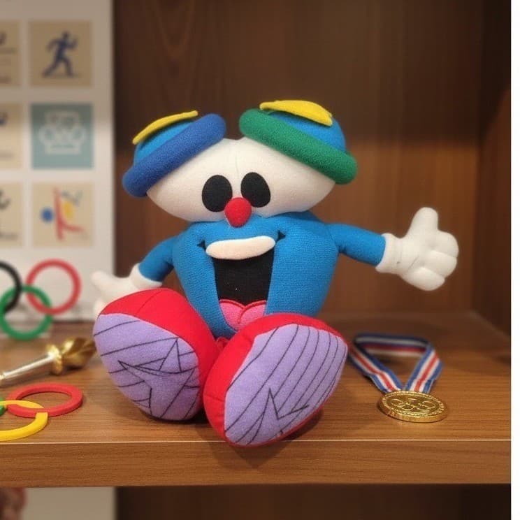 Atlanta Olympic Games Izzy Mascot, 1996 Vintage Plush Dakin Blue Red 90s Toy