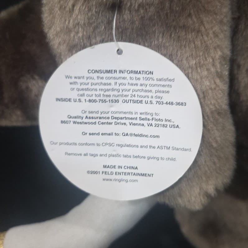 Ringling Bros Barnum & Bailey Circus 137th Edition Elephant Plush Brown Stuffed - Thumbnail 8