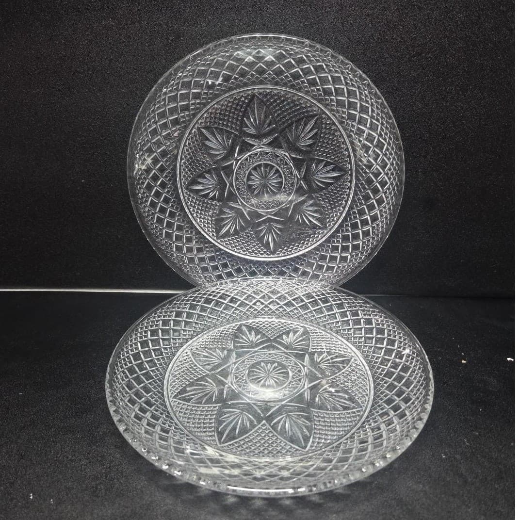 Cristal D'Arques-Durand Clear Salad Plates, Set of 2, Antique Style Dinnerware - Thumbnail 2