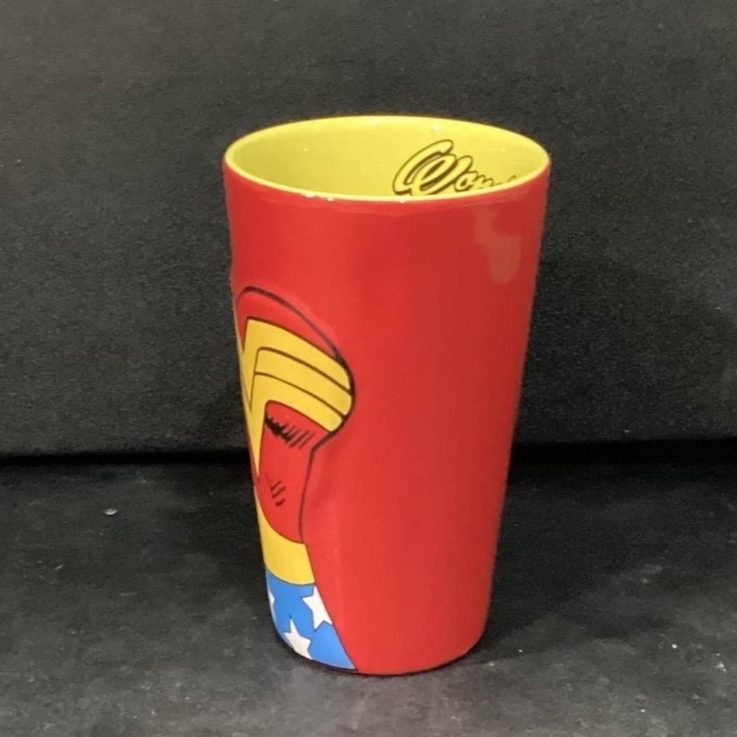 DC Comics Red Wonder Woman Ceramic Tumbler, Embossed Drinkware, Superhero Mug - Thumbnail 5