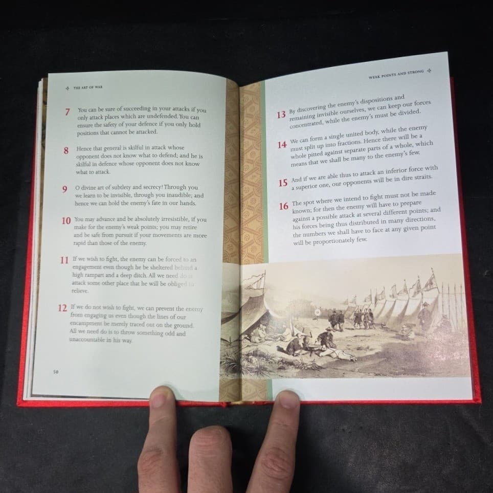The Art of War Sun Tzu Hardcover Arcturus Publishing Illustrated Red Gold Dragon - Thumbnail 9