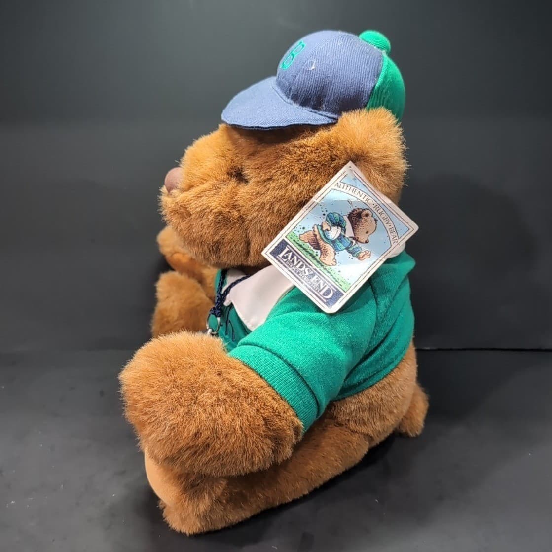 Lands End Gund Coach Paul Bear Rugby Plush, Whistle Hat Green, Vintage 1991 Toy - Thumbnail 5