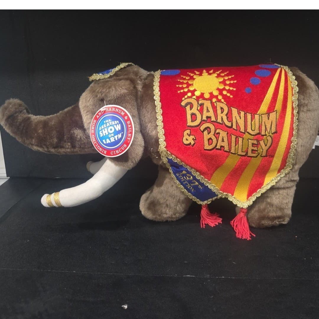 Ringling Bros Barnum & Bailey Circus 137th Edition Elephant Plush Brown Stuffed - Thumbnail 7