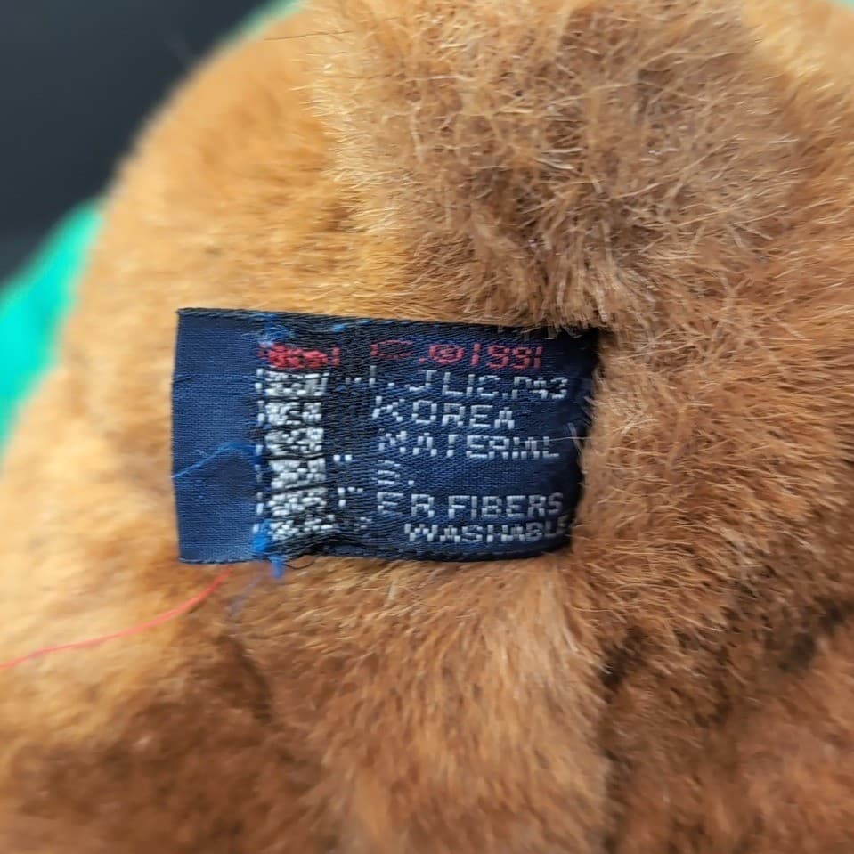 Lands End Gund Coach Paul Bear Rugby Plush, Whistle Hat Green, Vintage 1991 Toy - Thumbnail 11